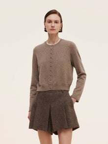 100% Cashmere Faux Two-Piece Women Cardigan