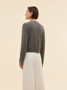 100% Cashmere Faux Two-Piece Women Cardigan