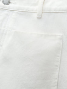 100% Cotton Denim Women Wide Leg Jeans With Belt