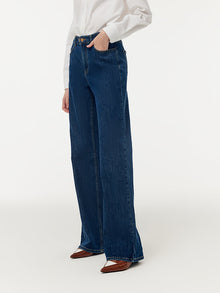 100% Cotton Bow Top And Adjustable Waist Denim Jeans Two-Piece Set