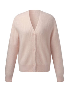 100% Brushed Cashmere V-Neck Women Cardigan