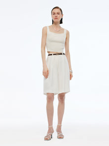 100% Acetate Women Knee Length Shorts
