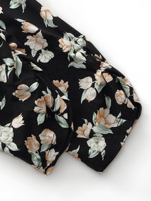 100% Cotton Floral Print Twist Front Women Maxi Dress