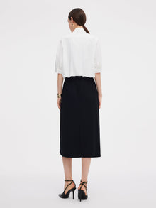 100% Cotton Shirt And Sleeveless Midi Dress Two-Piece Set