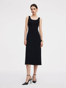 100% Cotton Shirt And Sleeveless Midi Dress Two-Piece Set