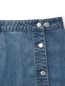 100% Cotton Denim Glitter Adjustable Waist Women Skirt