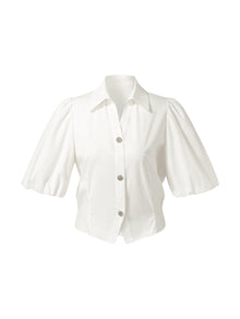 100% Cotton Puff Sleeve Women Shirt