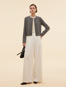 100% Cashmere Faux Two-Piece Women Cardigan