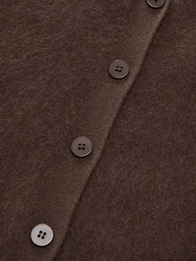 100% Brushed Wool V-Neck Women Cardigan