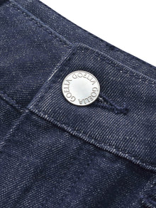 100% Cotton Denim Women Straight Leg Jeans