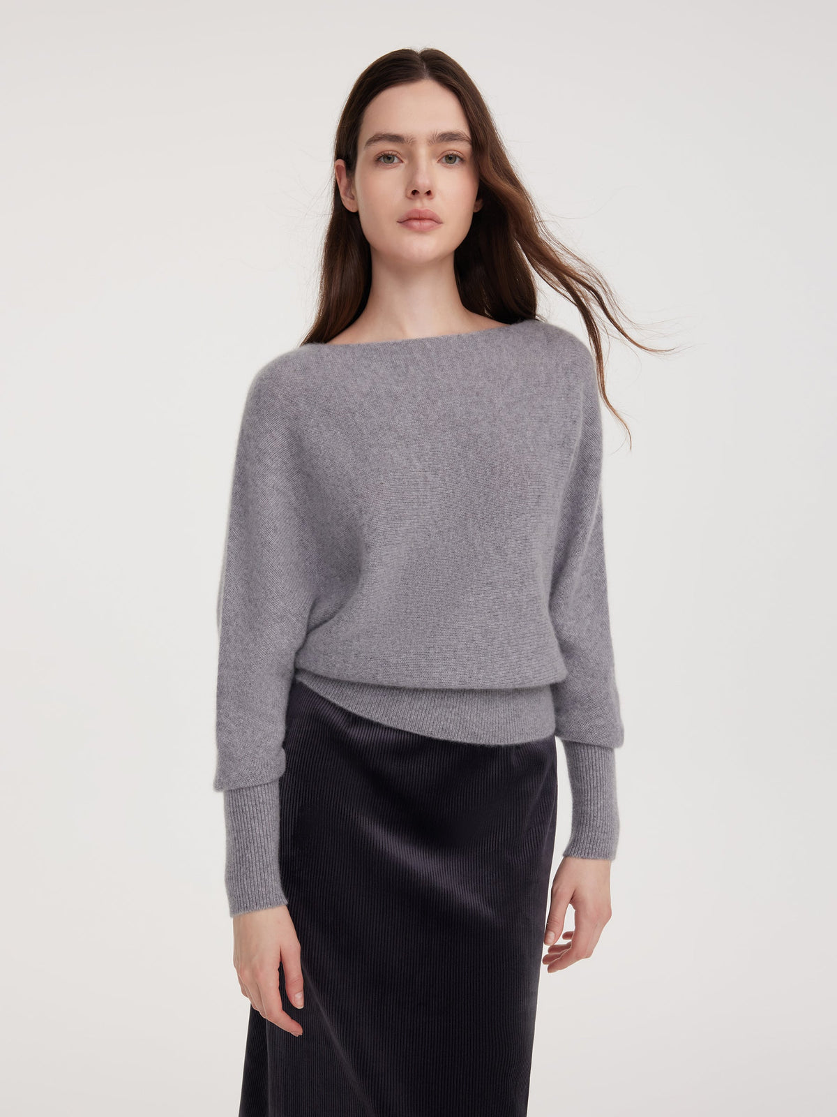 100% Cashmere Boat Neck Women Sweater