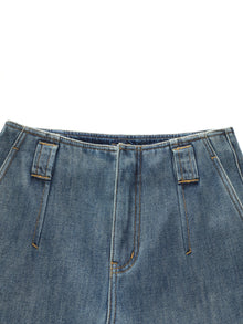 100% Cotton Denim Fleece Lined Women Wide Leg Jeans