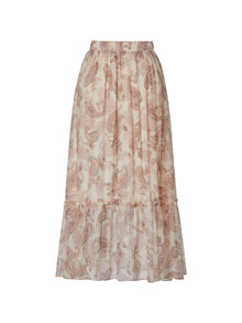 100% 10MM Mulberry Silk Paisley Print Women Skirt With Hairband