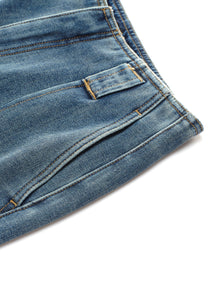 100% Cotton Denim Fleece Lined Women Wide Leg Jeans