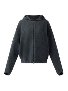 100% Brushed Wool Zip-Up Unisex Hoodie
