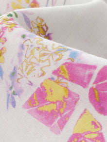 100% Linen Rose Print Women A-Line Skirt