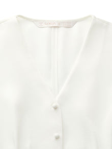 100% Acetate V-Neck Women Shirt