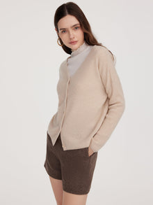 100% Cashmere Reversible Women Cardigan