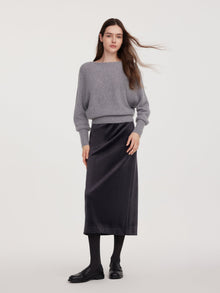 100% Cashmere Boat Neck Women Sweater