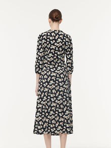 100% Cotton Floral Print Twist Front Women Maxi Dress