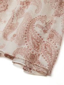 100% 10MM Mulberry Silk Paisley Print Women Skirt With Hairband