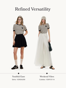 100% Cotton Stripe Women Openwork Knit T-Shirt
