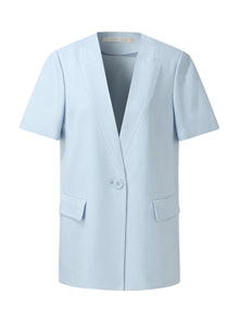 100% Acetate Women Short Sleeve Blazer
