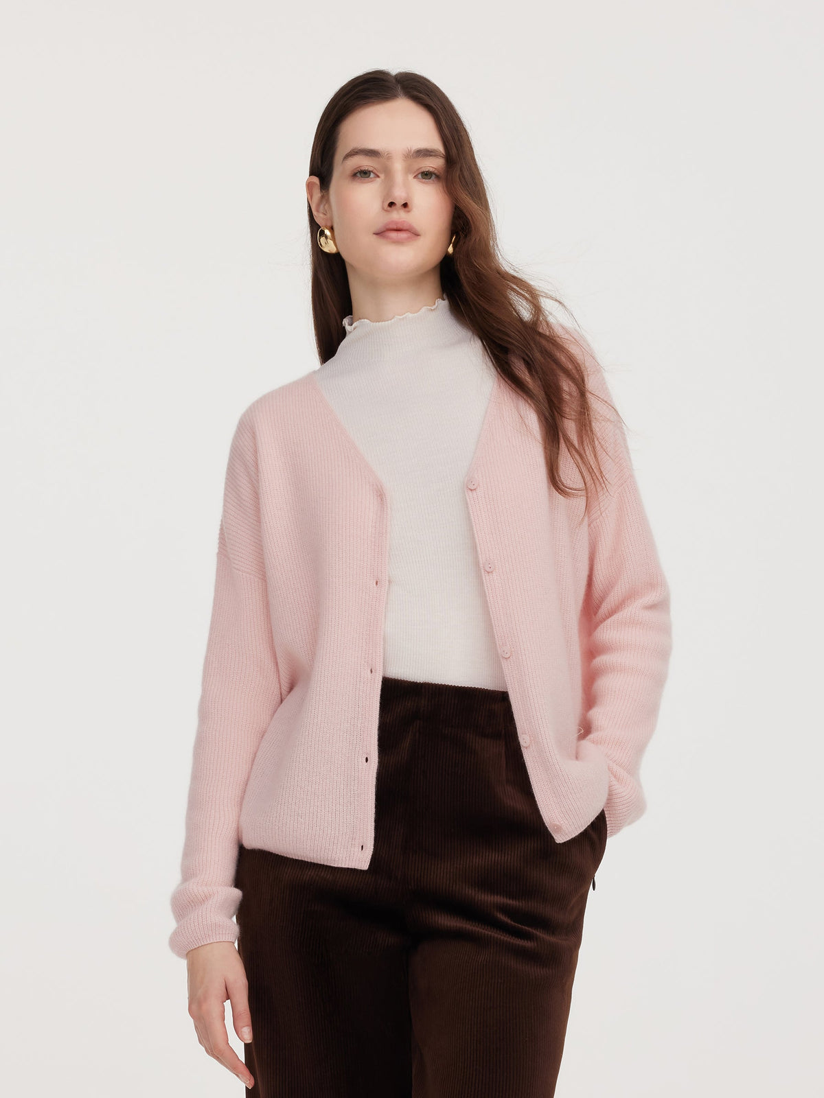 100% Cashmere Reversible Women Cardigan
