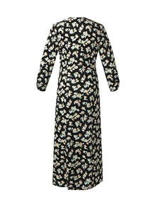 100% Cotton Floral Print Twist Front Women Maxi Dress