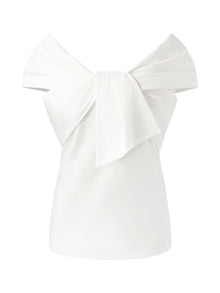 100% Cotton Bow Top And Adjustable Waist Denim Jeans Two-Piece Set