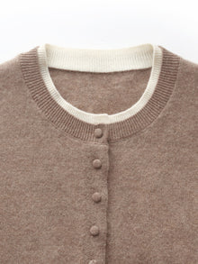 100% Cashmere Faux Two-Piece Women Cardigan