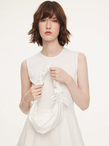 100% Cotton Bubble Hem Women Sleeveless Maxi Dress With Bag