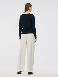 100% Cotton Cable Knit Women Sweater