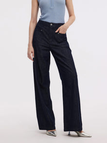 100% Cotton Denim Women Straight Leg Jeans