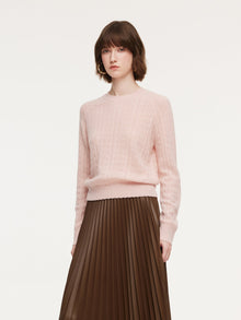 100% Cashmere Textured Women Sweater