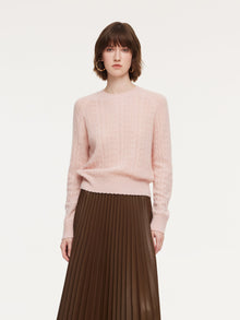 100% Cashmere Textured Women Sweater