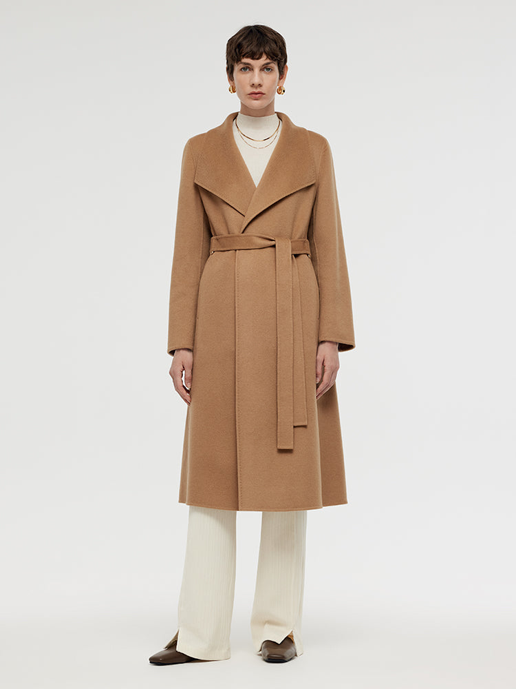 100% Cashmere Lapel Women Overcoat