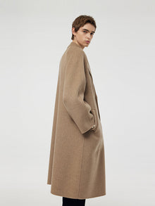 100% Cashmere Lapel Unisex Overcoat