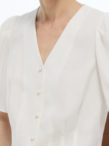 100% Acetate V-Neck Women Shirt