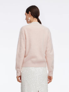100% Brushed Cashmere V-Neck Women Cardigan