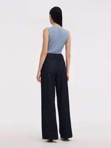 100% Cotton Denim Women Straight Leg Jeans