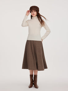 100% Cashmere Seamless Turtleneck Women Knit Top