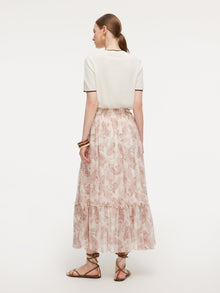 100% 10MM Mulberry Silk Paisley Print Women Skirt With Hairband