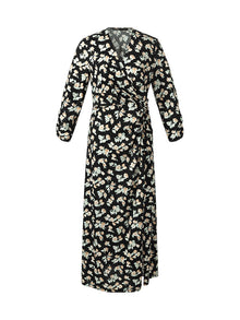 100% Cotton Floral Print Twist Front Women Maxi Dress