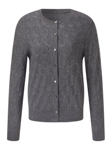 100% Cashmere Jacquard Women Cardigan
