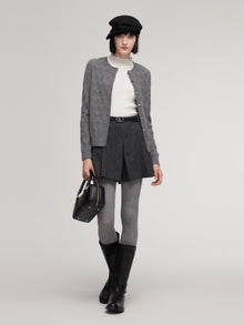 100% Cashmere Jacquard Women Cardigan