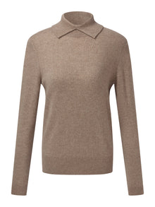 100% Cashmere Folded Collar Women Sweater