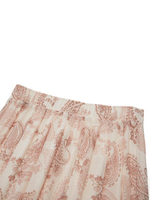 100% 10MM Mulberry Silk Paisley Print Women Skirt With Hairband