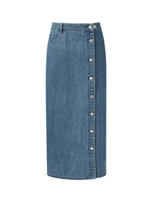 100% Cotton Denim Glitter Adjustable Waist Women Skirt