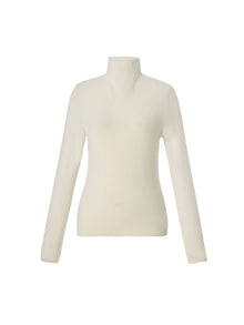 100% Cashmere Seamless Turtleneck Women Knit Top